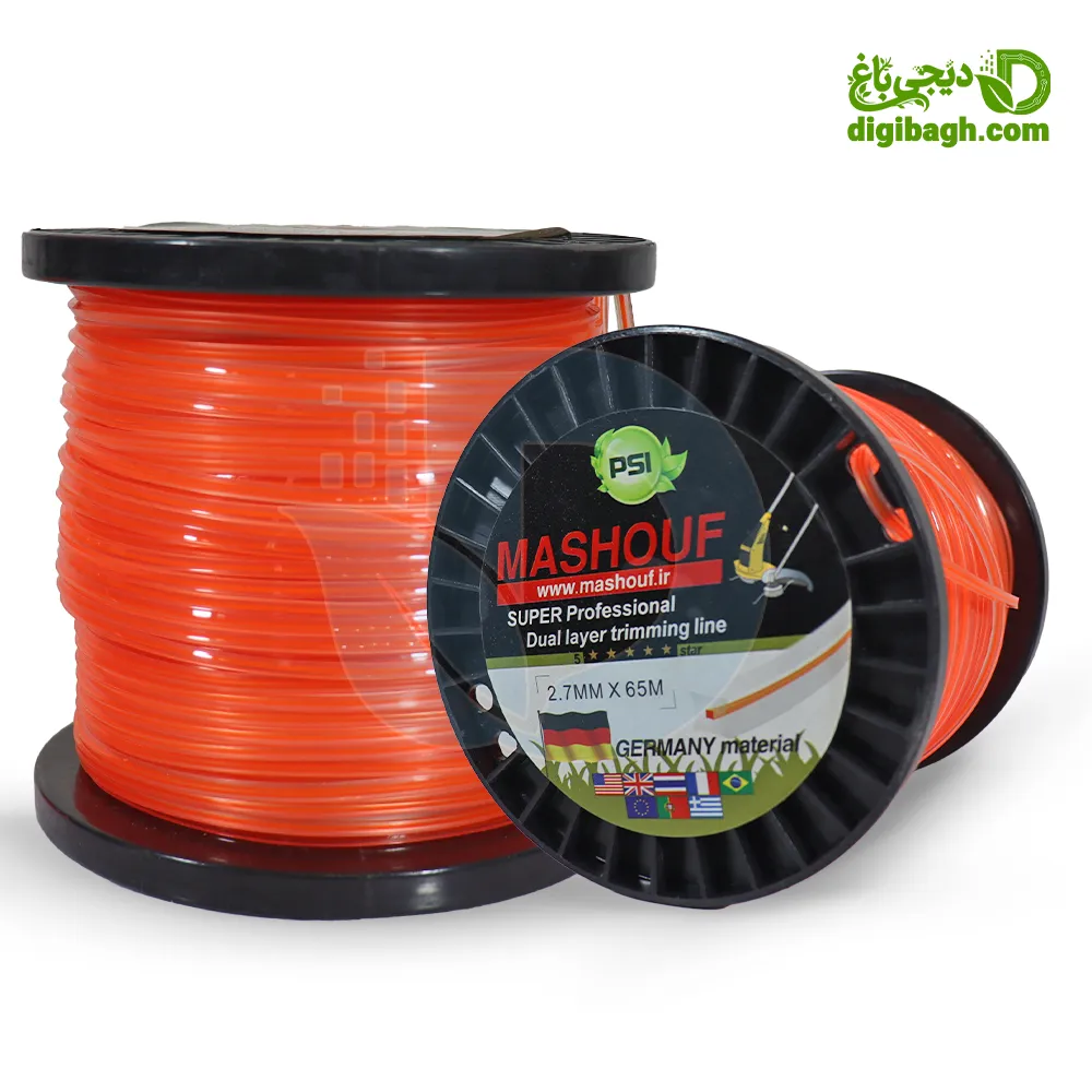 نخ چمنزن 2.7 میلیمتر دو لایه 65 متری(مناسب توپی پلاستیکی و علفزن شارژی)